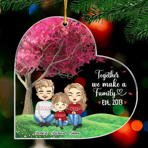 Ensemble, nous formons une famille - Décoration personnalisée pour la famille - Forme personnalisée en acrylique - Cadeau de Noël pour les membres de la famille