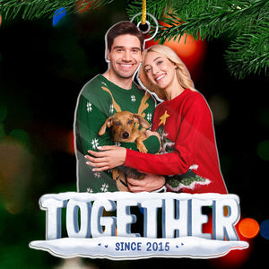 Custom Photo Together Since - Couple Personalized Custom Ornament - Acrylic Custom Shaped - Christmas Gift For Husband Wife, Anniversary
