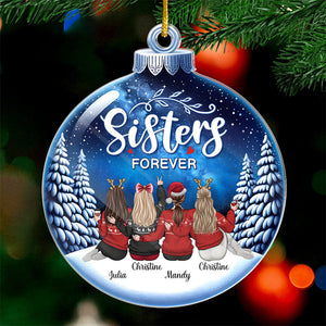 Soyons amis pour toujours - Ornement personnalisé Bestie - En forme de boule de neige en acrylique - Cadeau de Noël pour meilleures amies, BFF, sœurs