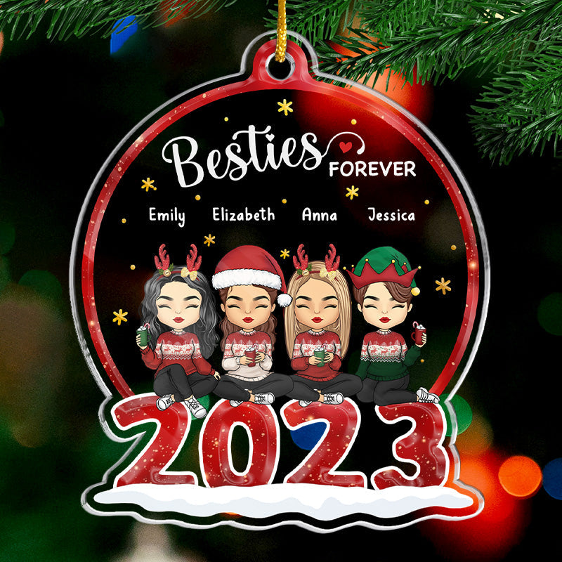 Nous sommes une grande famille - Décoration personnalisée pour la famille - Boule à neige en acrylique - Cadeau de Noël pour frères et sœurs, cousins, amis