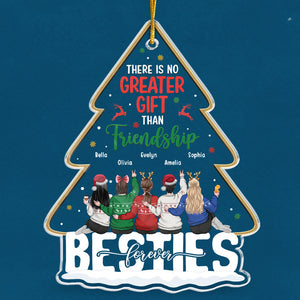 Il n'y a pas de plus beau cadeau que l'amitié - Décoration personnalisée Bestie - En acrylique en forme de sapin de Noël - Cadeau de Noël pour meilleures amies, meilleures amies, sœurs