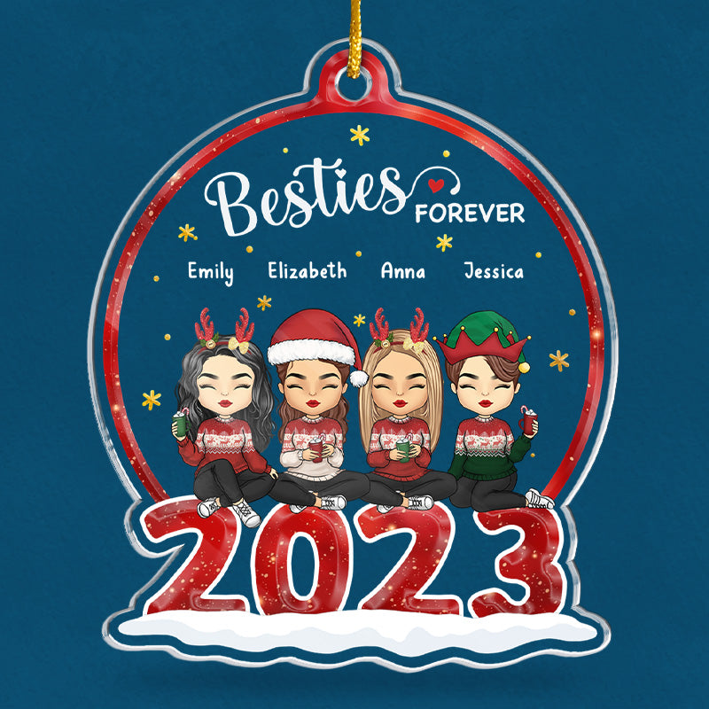 Nous sommes une grande famille - Décoration personnalisée pour la famille - Boule à neige en acrylique - Cadeau de Noël pour frères et sœurs, cousins, amis