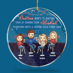 We're Sage & Hood & Wish A Mufuka Would - Bestie Personalized Custom Ornament - Acrylic Round Shaped - Christmas Gift For Best Friends, BFF, Sisters