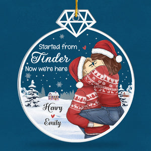 Maintenant nous sommes là - Ornement personnalisé pour couple - Forme personnalisée en acrylique - Cadeau de Noël pour mari et femme, anniversaire