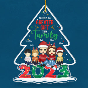 La famille fait de cette maison un foyer - Ornement personnalisé pour la famille - Forme personnalisée en acrylique - Cadeau de Noël pour les membres de la famille