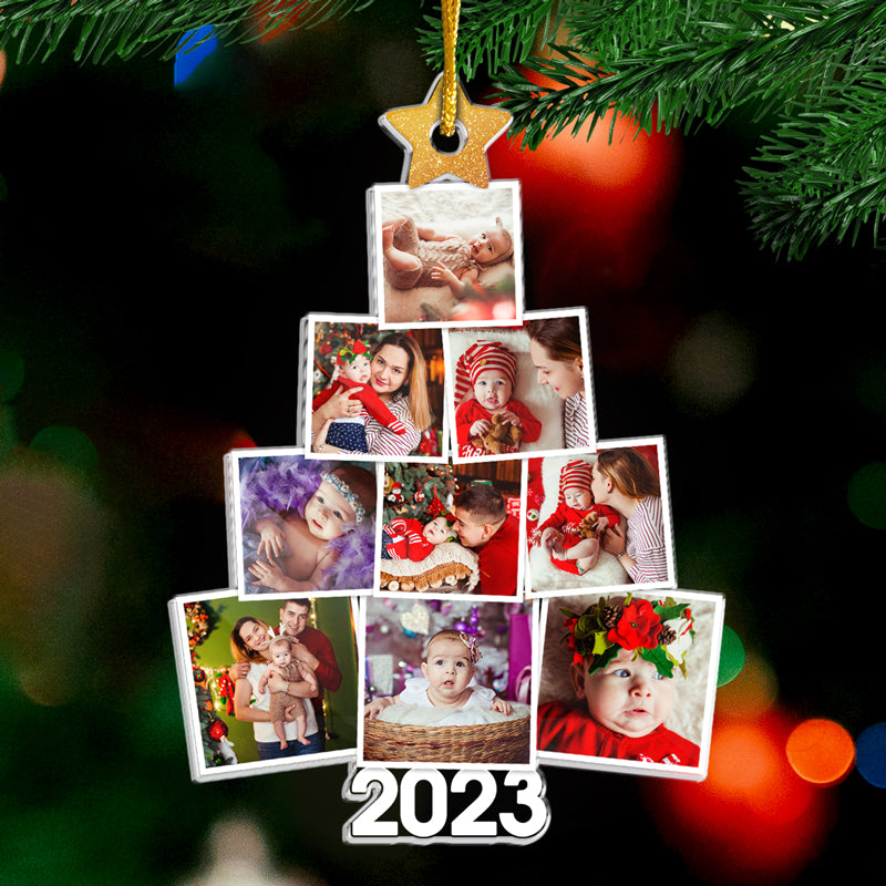 Photo personnalisée bébé Le sapin de Noël parfait - Ornement personnalisé familial personnalisé - Forme personnalisée en acrylique - Premier cadeau de Noël pour bébé