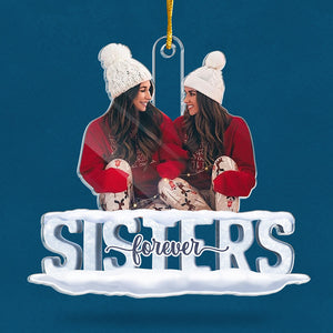 Photo personnalisée Besties Forever - Ornement personnalisé Bestie - Forme personnalisée en acrylique - Cadeau de Noël pour meilleures amies, meilleures amies, sœurs