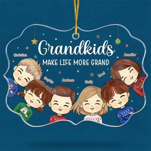 La vie est meilleure avec ses petits-enfants - Décoration familiale personnalisée - Acrylique en forme de Benelux - Cadeau de Noël pour grand-mère