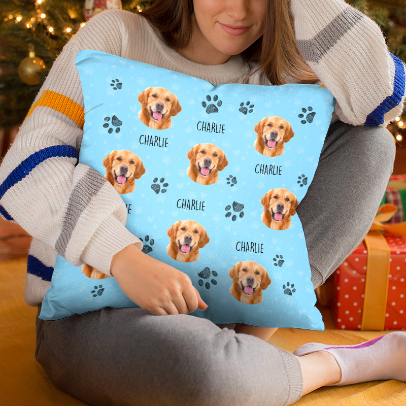 Coussin personnalisé avec photo de mon adorable petit chien et chat – Cadeau pour les propriétaires et les amoureux des animaux
