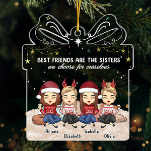 Nous sommes plus que des amis - Décoration personnalisée pour meilleure amie - Boîte cadeau en acrylique - Cadeau de Noël pour meilleures amies, meilleures amies, sœurs