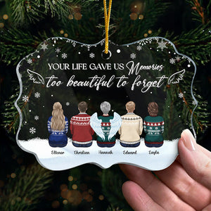 Votre vie nous a donné des souvenirs trop beaux pour être oubliés - Ornement commémoratif personnalisé - Forme Benelux en acrylique - Cadeau de Noël, cadeau de condoléances pour les membres de la famille