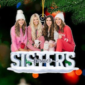 Photo personnalisée Besties Forever - Ornement personnalisé Bestie - Forme personnalisée en acrylique - Cadeau de Noël pour meilleures amies, meilleures amies, sœurs