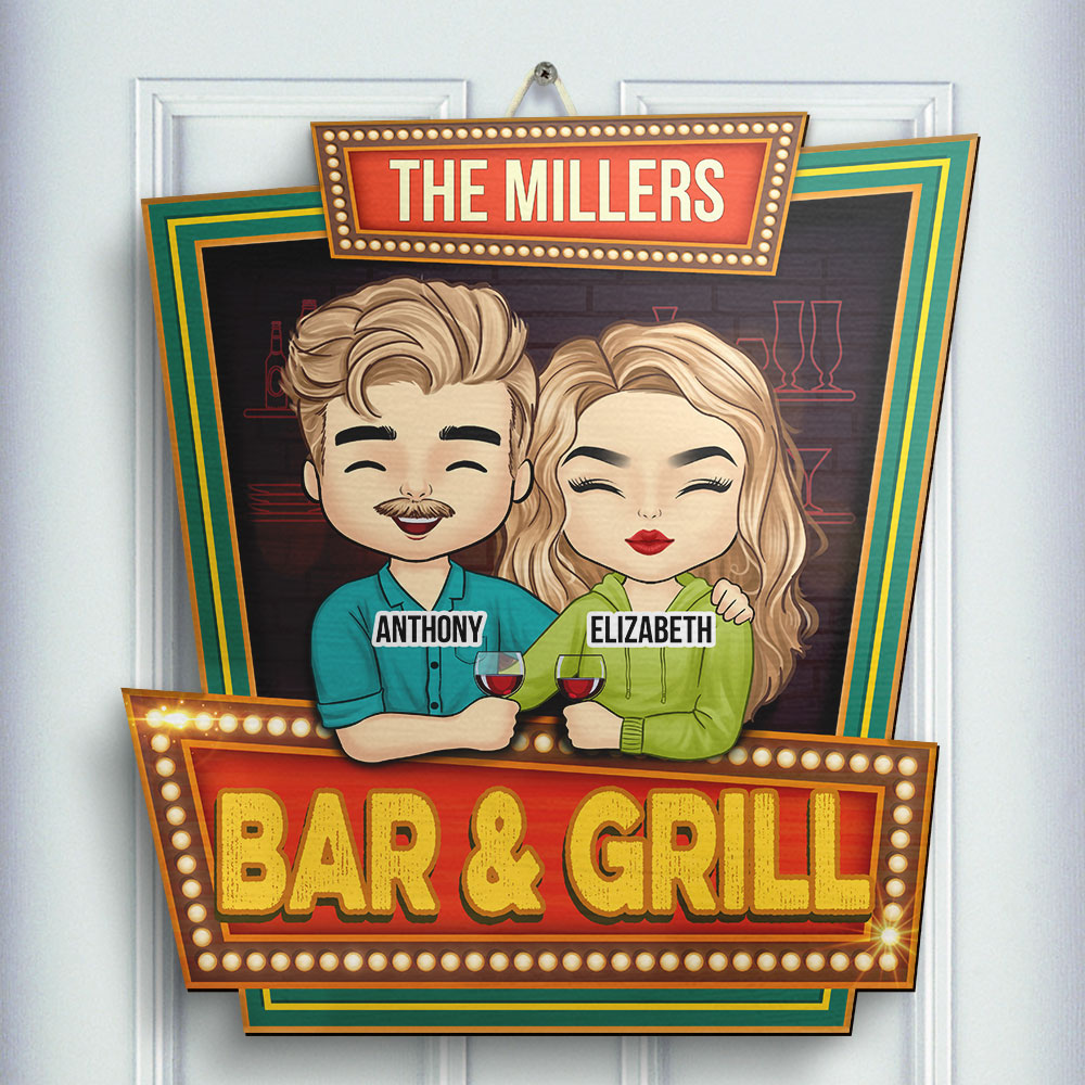 Panneau vintage en bois pour couple - Cadeau pour couple, mari et femme, personnalisé