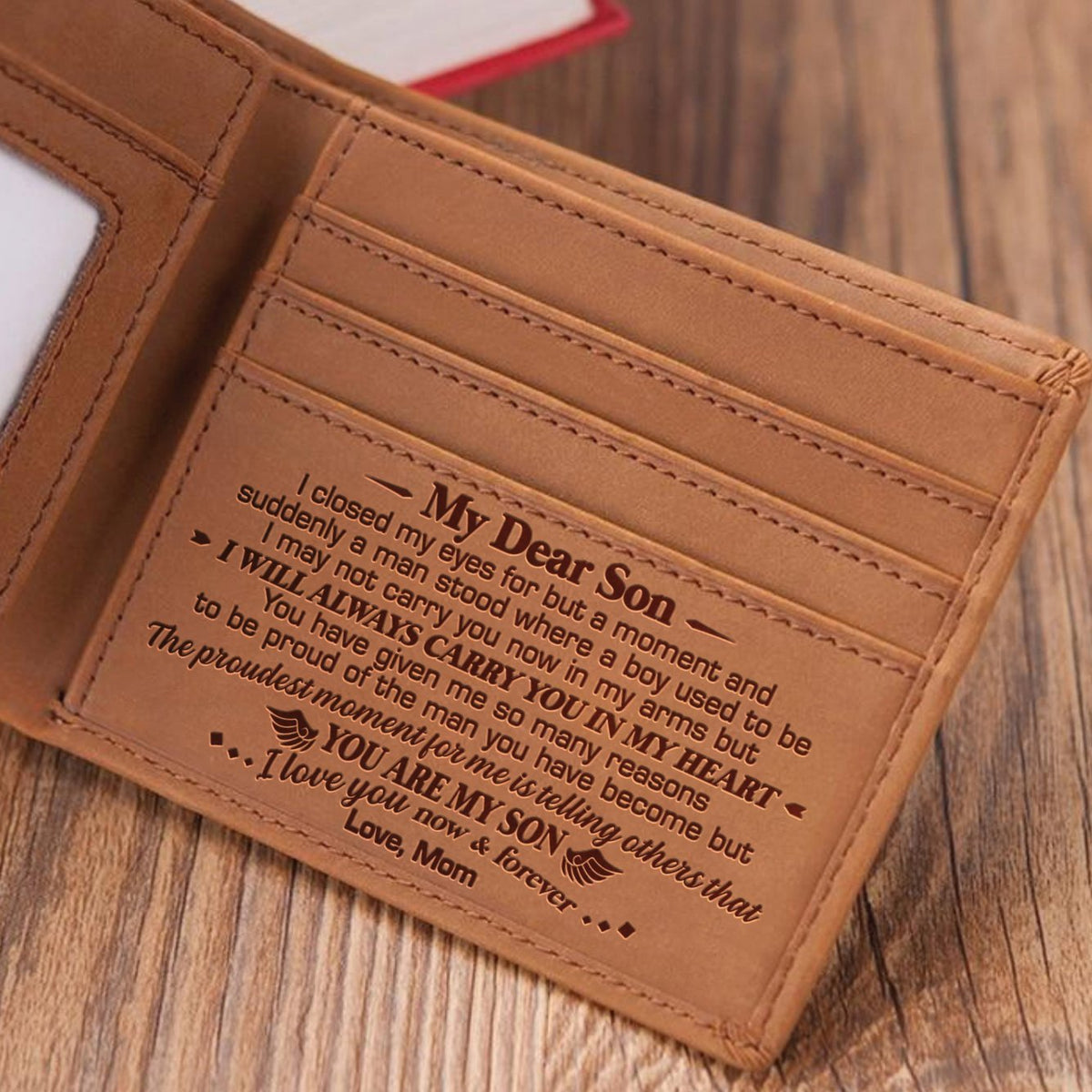 Mon cher fils, j'ai fermé les yeux un instant - Portefeuille à deux volets - À mon fils, cadeau pour fils, cadeau de papa et maman pour fils, cadeau d'anniversaire pour fils, cadeau de Noël