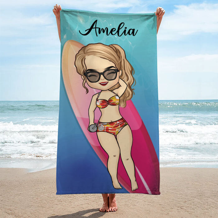 Ceinture de natation Pool Chibi Girl - Serviette de plage personnalisée