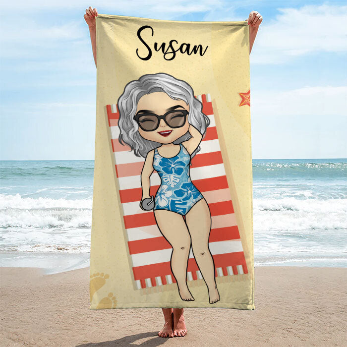 Ceinture de natation Pool Chibi Girl - Serviette de plage personnalisée