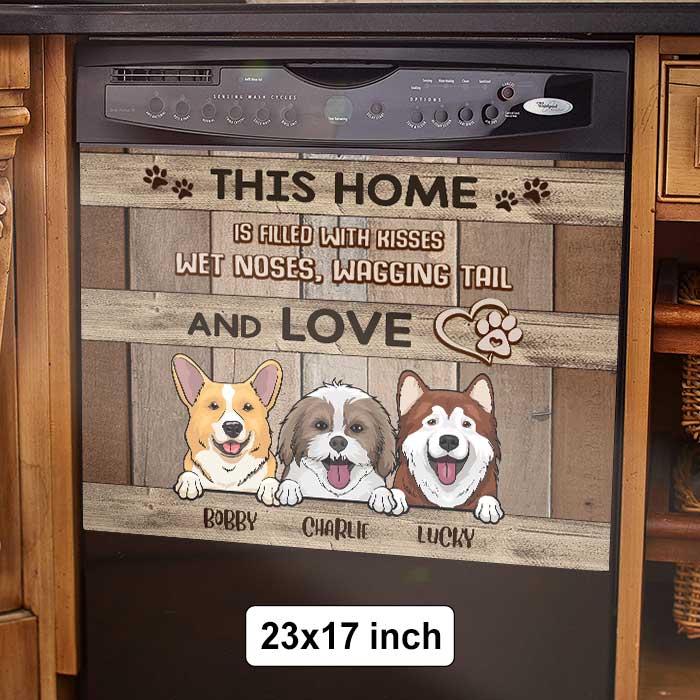 This Home Is Filled With Kisses - Personalized Dishwasher Cover.