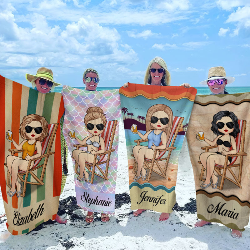 Profitez de l'été à votre façon - Serviette de plage personnalisée Bestie - Cadeau pour meilleures amies, meilleures amies, sœurs