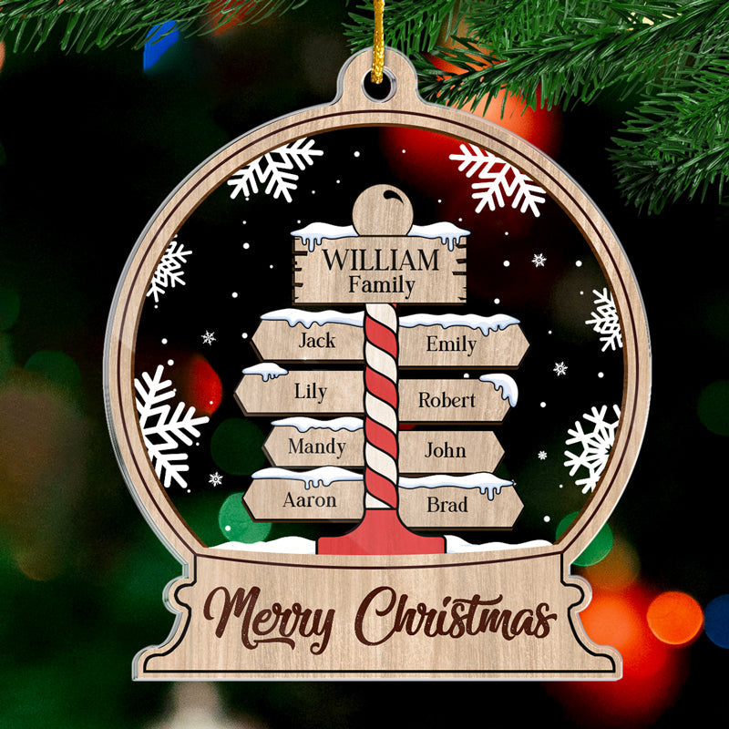La joie de Noël est familiale - Décoration personnalisée pour la famille - Acrylique en forme personnalisée - Cadeau de Noël pour les membres de la famille