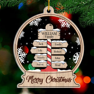 La joie de Noël est familiale - Décoration personnalisée pour la famille - Acrylique en forme personnalisée - Cadeau de Noël pour les membres de la famille
