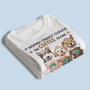 Une femme a besoin d'un café et d'un chien - T-shirt unisexe personnalisé, sweat à capuche, sweat-shirt - Cadeau pour les propriétaires et les amoureux des animaux