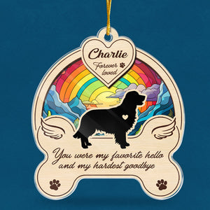 Plus à nos côtés, mais pour toujours dans nos cœurs - Ornement commémoratif personnalisé - Forme personnalisée en acrylique - Cadeau de Noël, cadeau de condoléances pour les propriétaires d'animaux et les amoureux des animaux