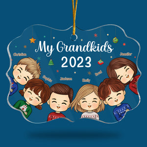 Mes petits-enfants me rendent heureux ! Décoration personnalisée pour la famille - Acrylique en forme de Benelux - Cadeau de Noël pour les membres de la famille
