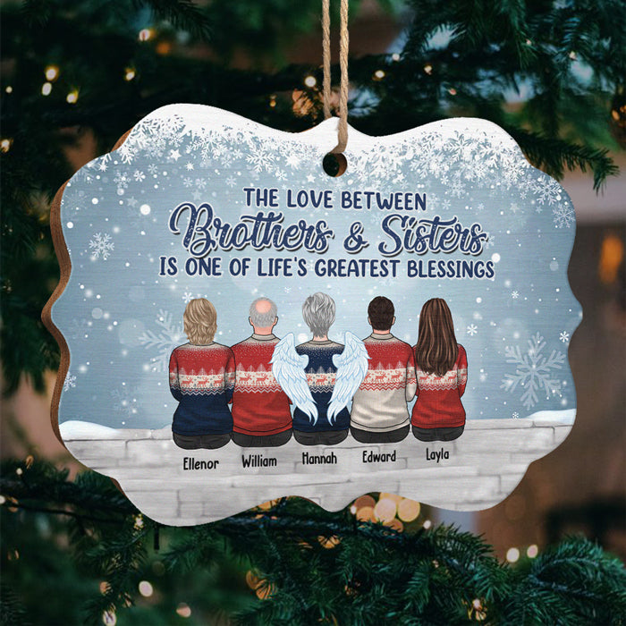 L'amour entre frères et sœurs est l'une des plus grandes bénédictions de la vie - Décoration de Noël personnalisée en bois et aluminium de forme Benelux - Cadeau pour frères et sœurs, cadeau de Noël