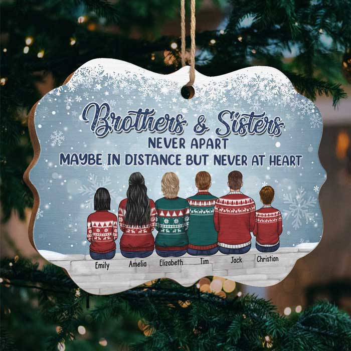 Frères et sœurs jamais séparés, peut-être à distance, mais jamais dans le cœur - Décoration familiale personnalisée - Bois/aluminium en forme de Benelux - Cadeau de Noël pour frères et sœurs