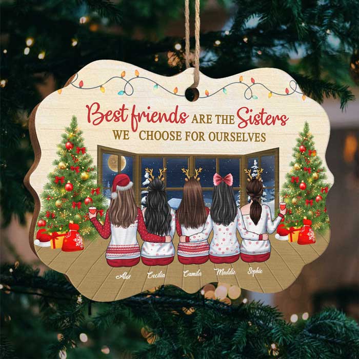 Les meilleures amies sont les sœurs que nous choisissons pour nous-mêmes - Décoration personnalisée Bestie - Bois en forme de Benelux - Cadeau de Noël pour meilleures amies, BFF, sœurs