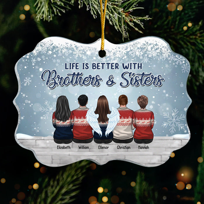 La vie est meilleure entre frères et sœurs - Décoration familiale personnalisée - Acrylique en forme de Benelux - Cadeau de Noël pour frères et sœurs