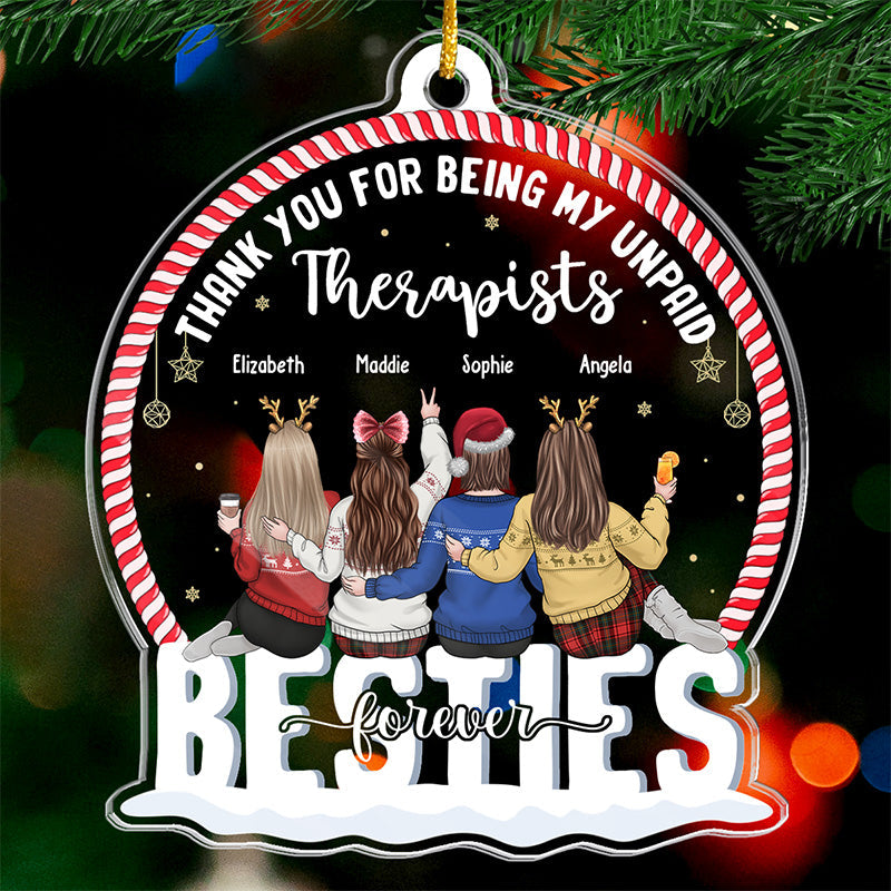 Tu vaux chaque kilomètre entre nous - Ornement personnalisé Bestie - En forme de boule à neige en acrylique - Cadeau de Noël pour meilleures amies, BFF, sœurs