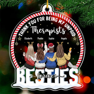Tu vaux chaque kilomètre entre nous - Ornement personnalisé Bestie - En forme de boule à neige en acrylique - Cadeau de Noël pour meilleures amies, BFF, sœurs