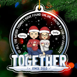 Directement à vous - Ornement personnalisé pour couple - Forme personnalisée en acrylique - Cadeau de Noël pour mari et femme, anniversaire