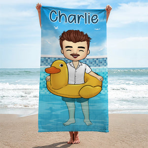 Faisons sensation à la fête à la piscine - Serviette de plage personnalisée Bestie - Cadeau pour meilleures amies, meilleures amies, sœurs