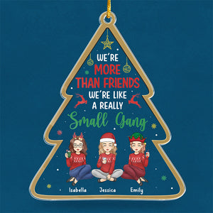 Not Sisters By Blood But Sisters By Heart - Bestie Personalized Custom Ornament - Acrylic Tree Shaped - Christmas Gift For Best Friends, BFF, Sisters