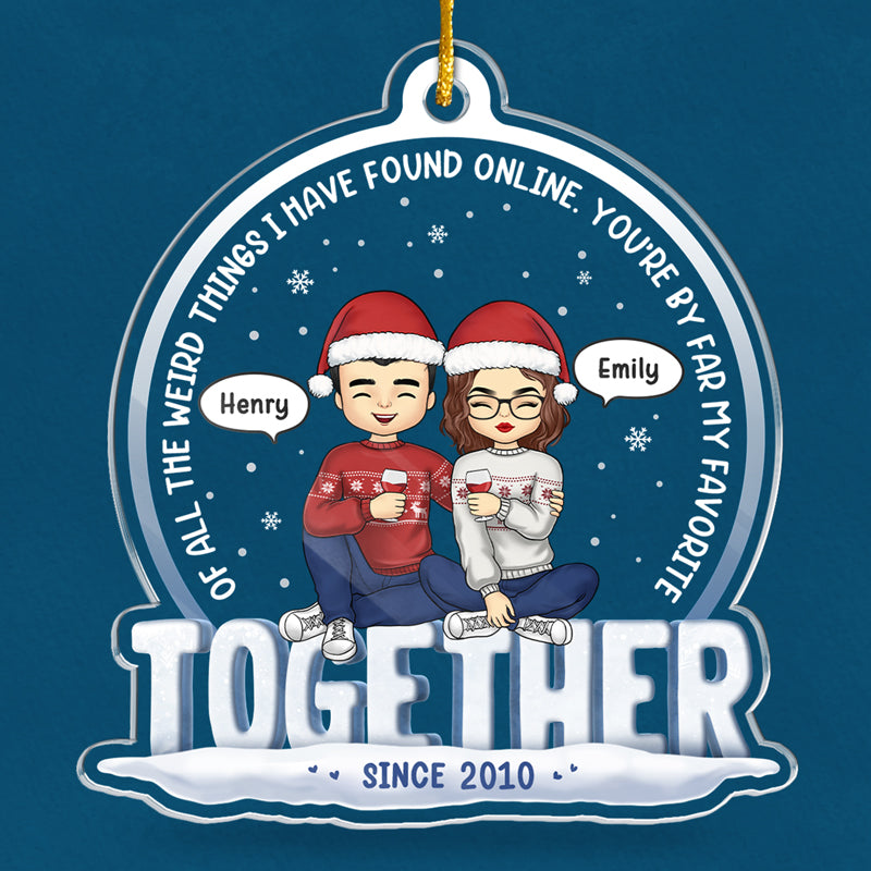 Directement à vous - Ornement personnalisé pour couple - Forme personnalisée en acrylique - Cadeau de Noël pour mari et femme, anniversaire
