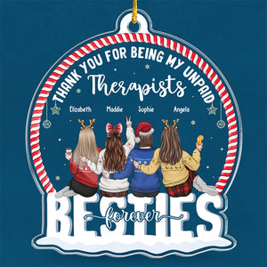 Tu vaux chaque kilomètre entre nous - Ornement personnalisé Bestie - En forme de boule à neige en acrylique - Cadeau de Noël pour meilleures amies, BFF, sœurs