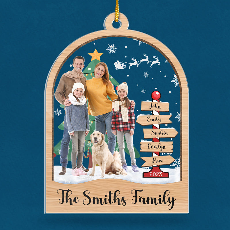 Photo personnalisée « C'est la plus belle période de l'année » - Ornement personnalisé familial - Forme personnalisée en acrylique - Cadeau de Noël pour les membres de la famille