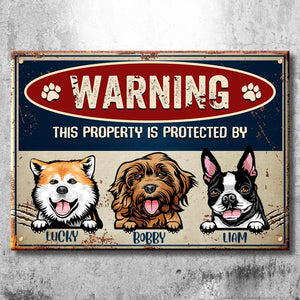 Warning Zone - Funny Personalized Dog Metal Sign (WW).