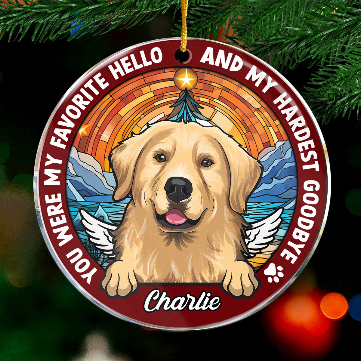 Tu me manques pour le reste de ma vie - Ornement commémoratif personnalisé - Forme ronde en acrylique - Cadeau de Noël, cadeau de condoléances pour les propriétaires d'animaux de compagnie et les amoureux des animaux